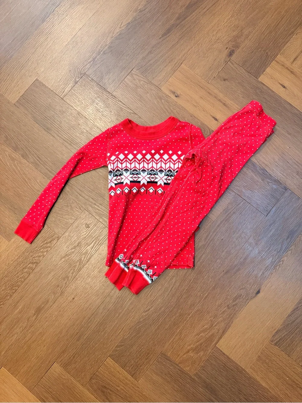 Hanna Andersson Christmas Fair Isle Pajamas 110 US 5 Organic Cotton